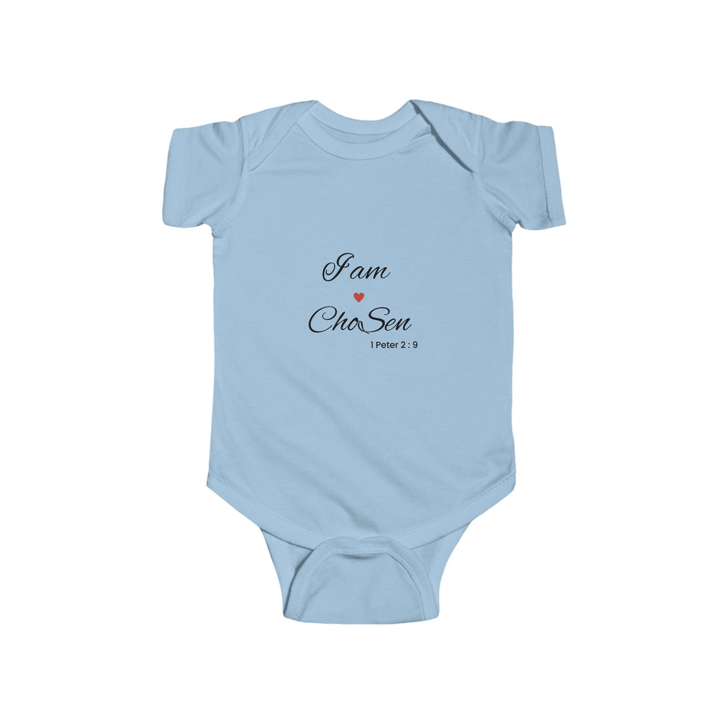Infant Bodysuit “I am Chosen” Heart Scripture Baby Onesie nb-24months