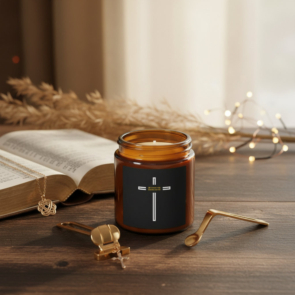 Amber Glass Candle Lifestyle