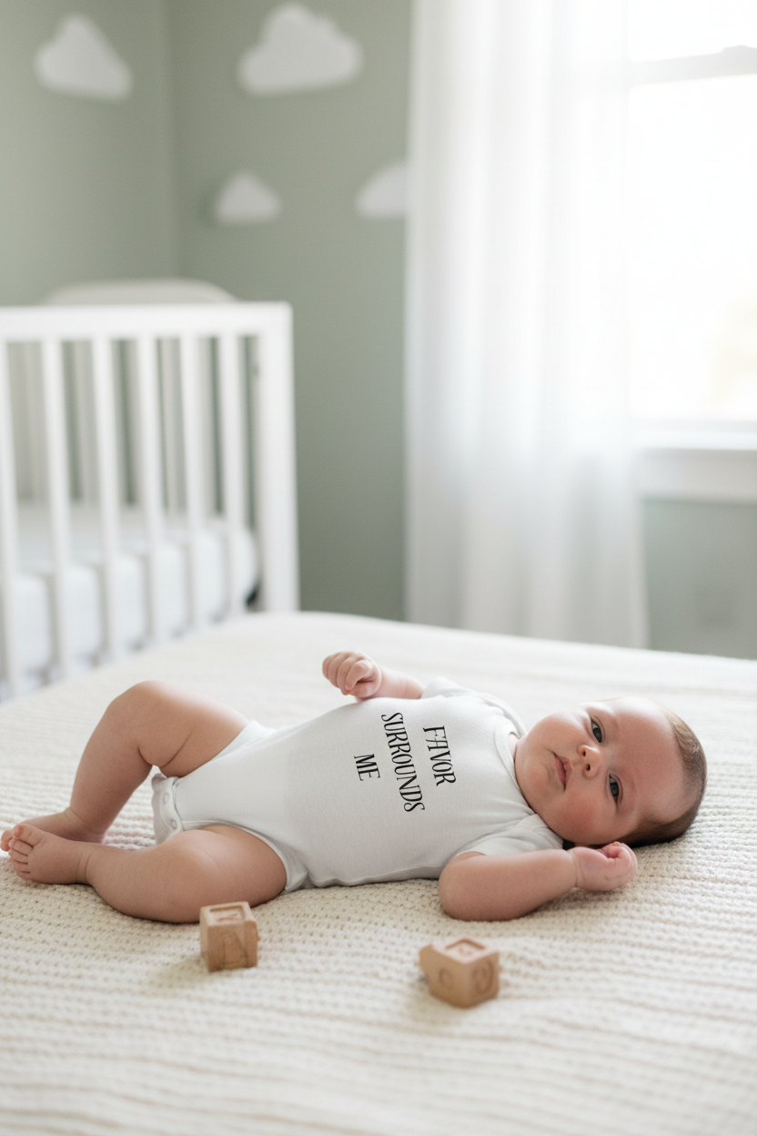 Baby in White Onesie