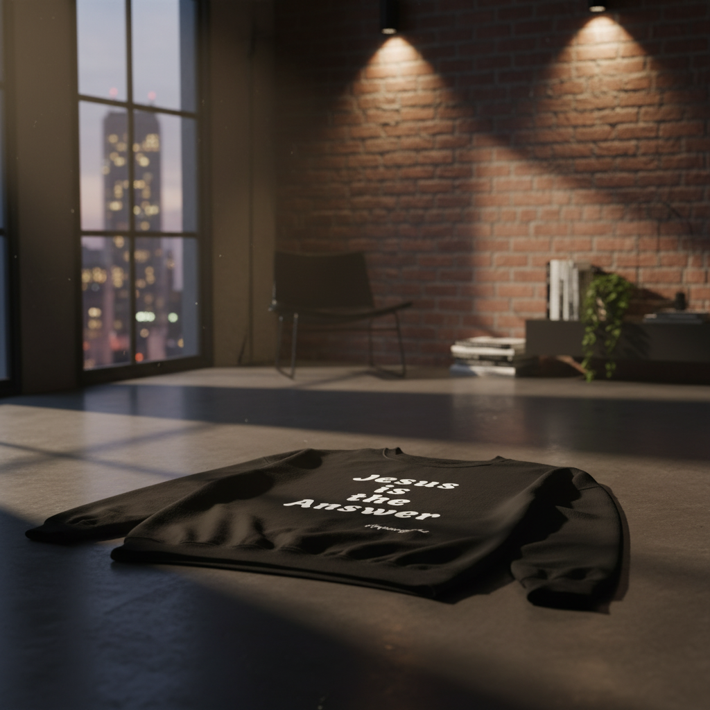 Black sweatshirt lifestyle background