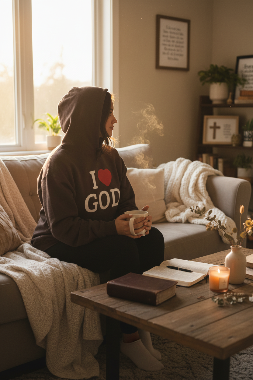 Brown Hoodie Worn