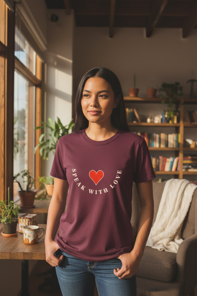Burgundy T-Shirt Worn