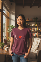 Burgundy T-Shirt Worn