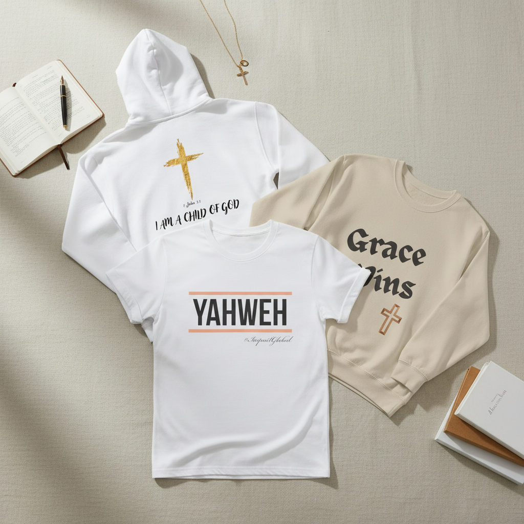 Christian apparel collection display