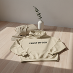 Cream hoodie lifestyle background