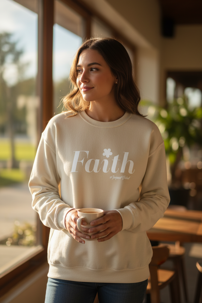 Cream Sweatshirt Worn