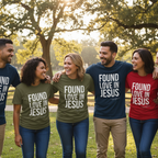 Friends wearing Found Love in Jesus tees