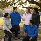 Friends wearing I am Chosen hoodies