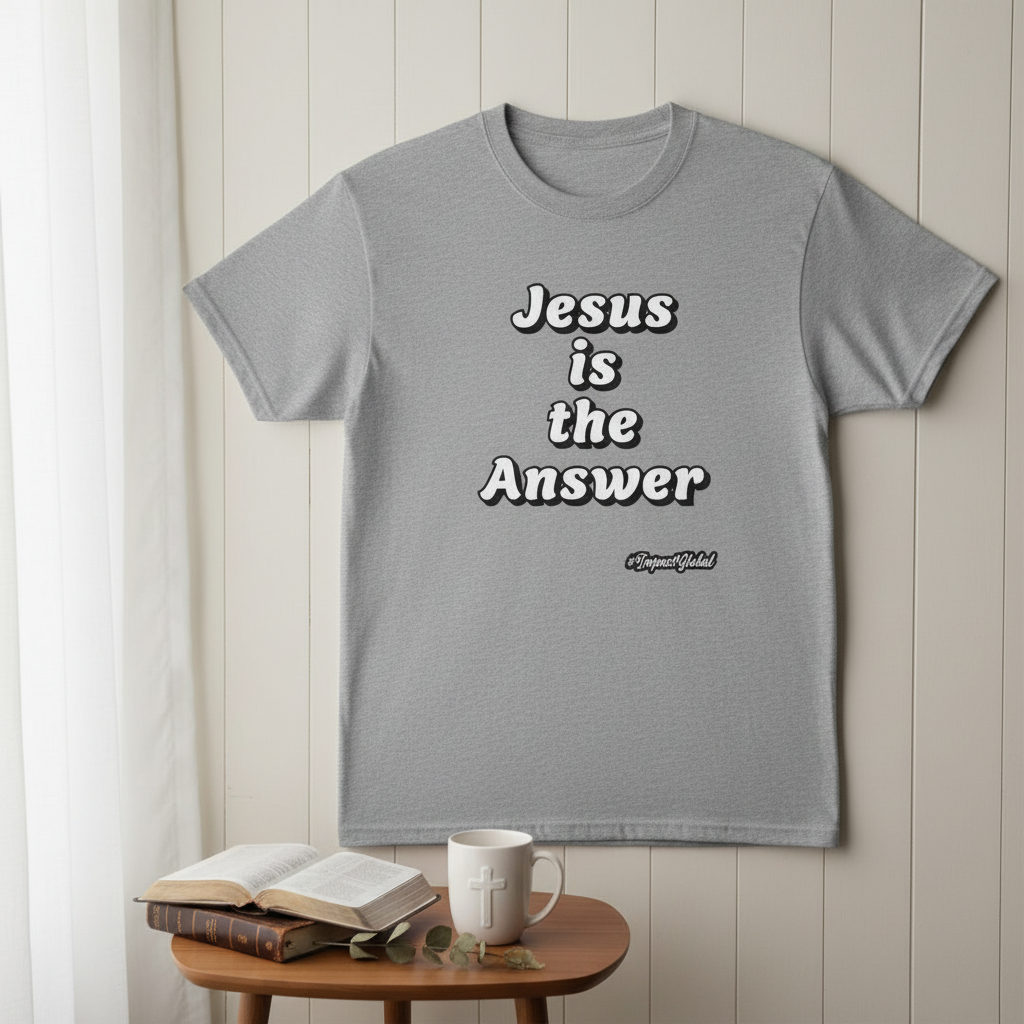 Gray Jesus Answer Tee Lifestyle