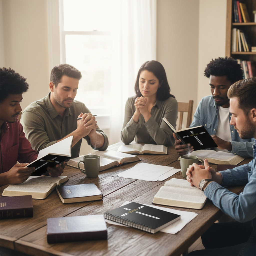 Group Bible study with journals