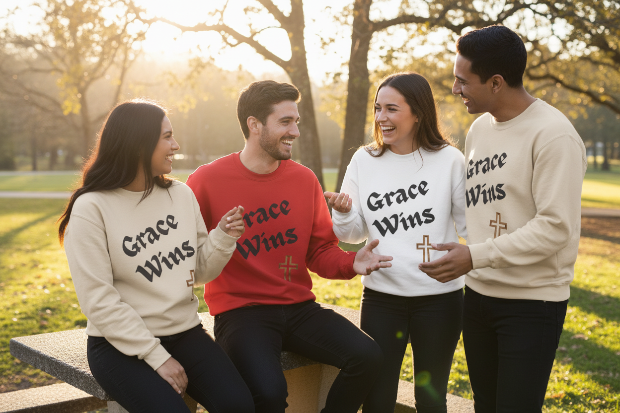 Group Wearing Sweatshirts - Outdoor