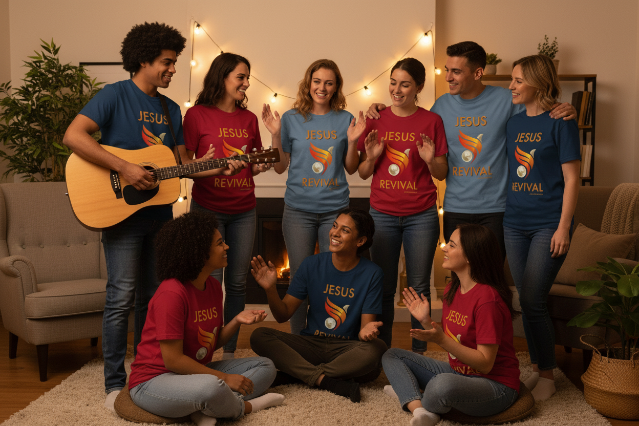 Group Wearing T-Shirts - Indoor
