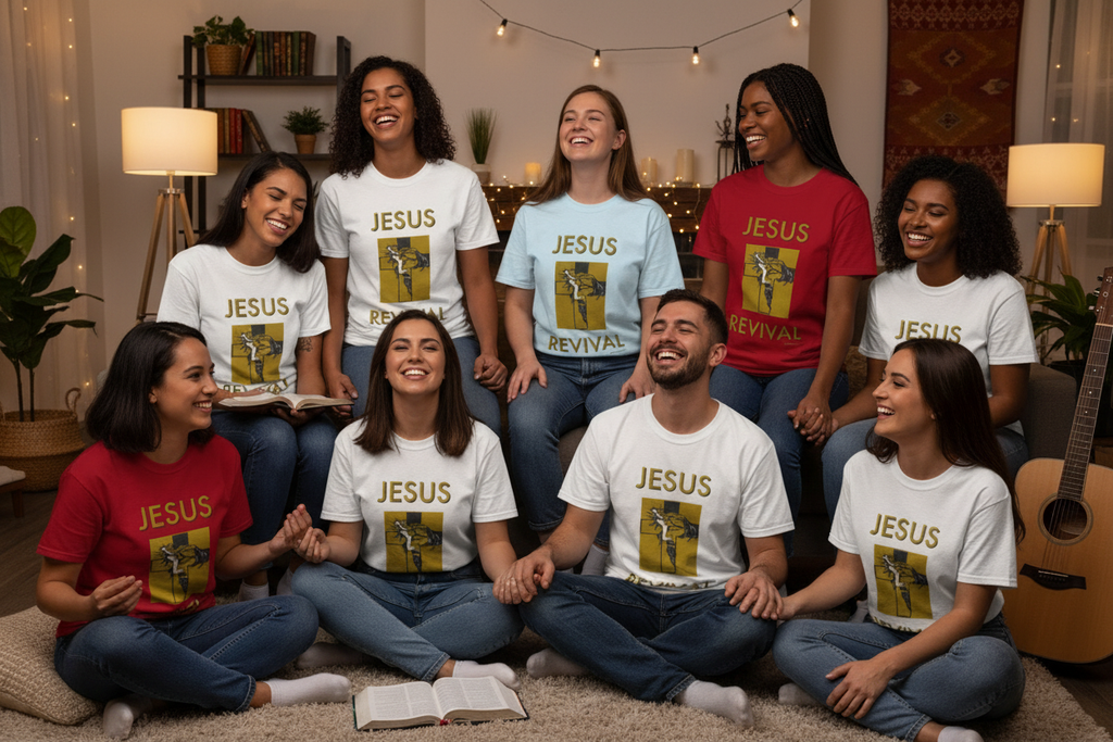 Group Wearing T-Shirts - Indoor