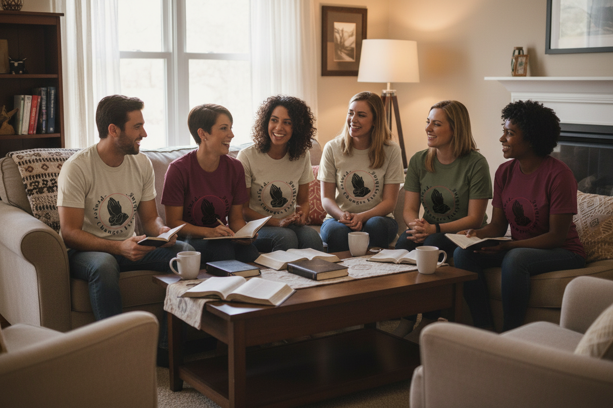 Group Wearing T-Shirts - Indoor