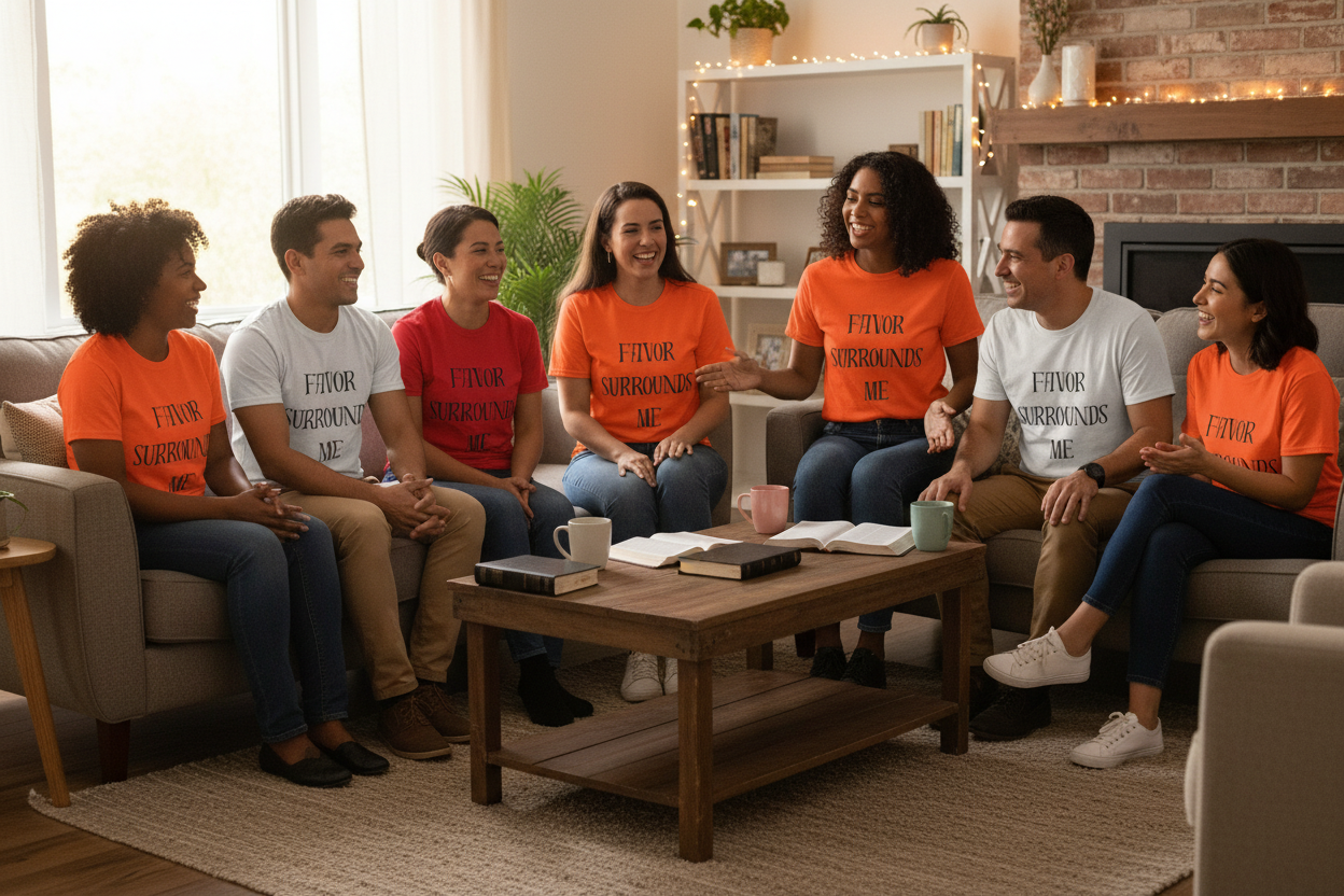 Group Wearing T-Shirts - Indoor