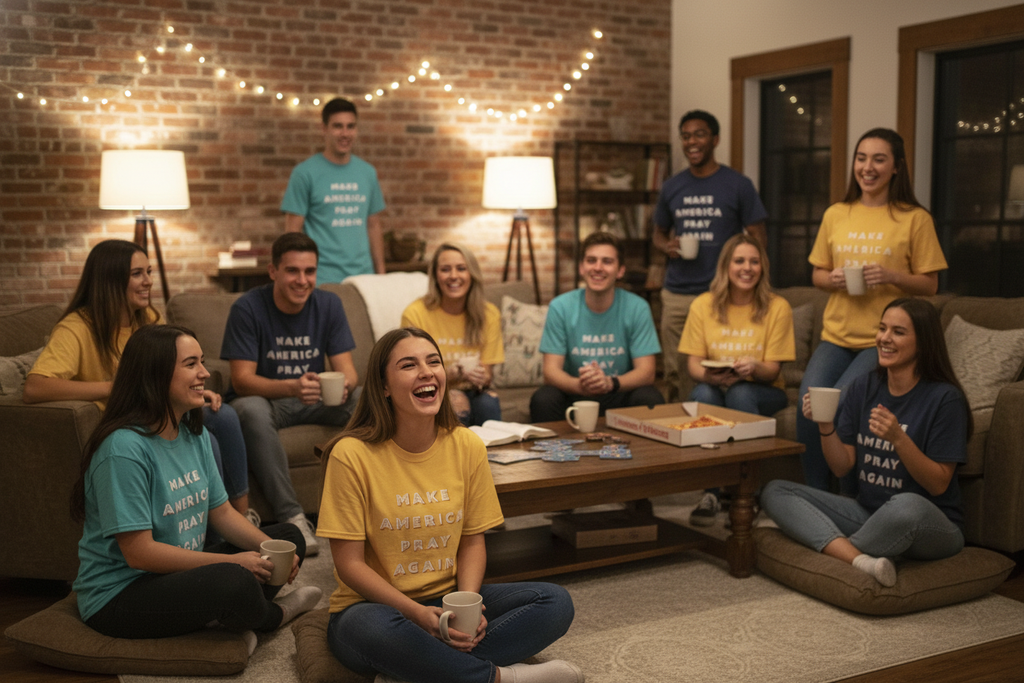 Group Wearing T-Shirts - Indoor