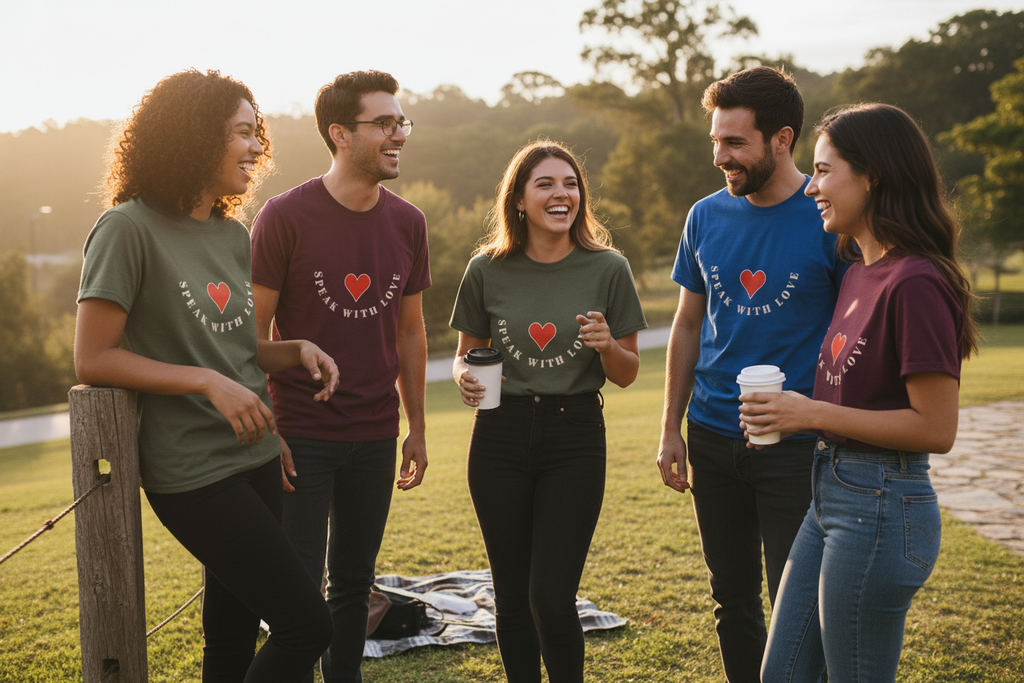 Group Wearing T-Shirts - Outdoor