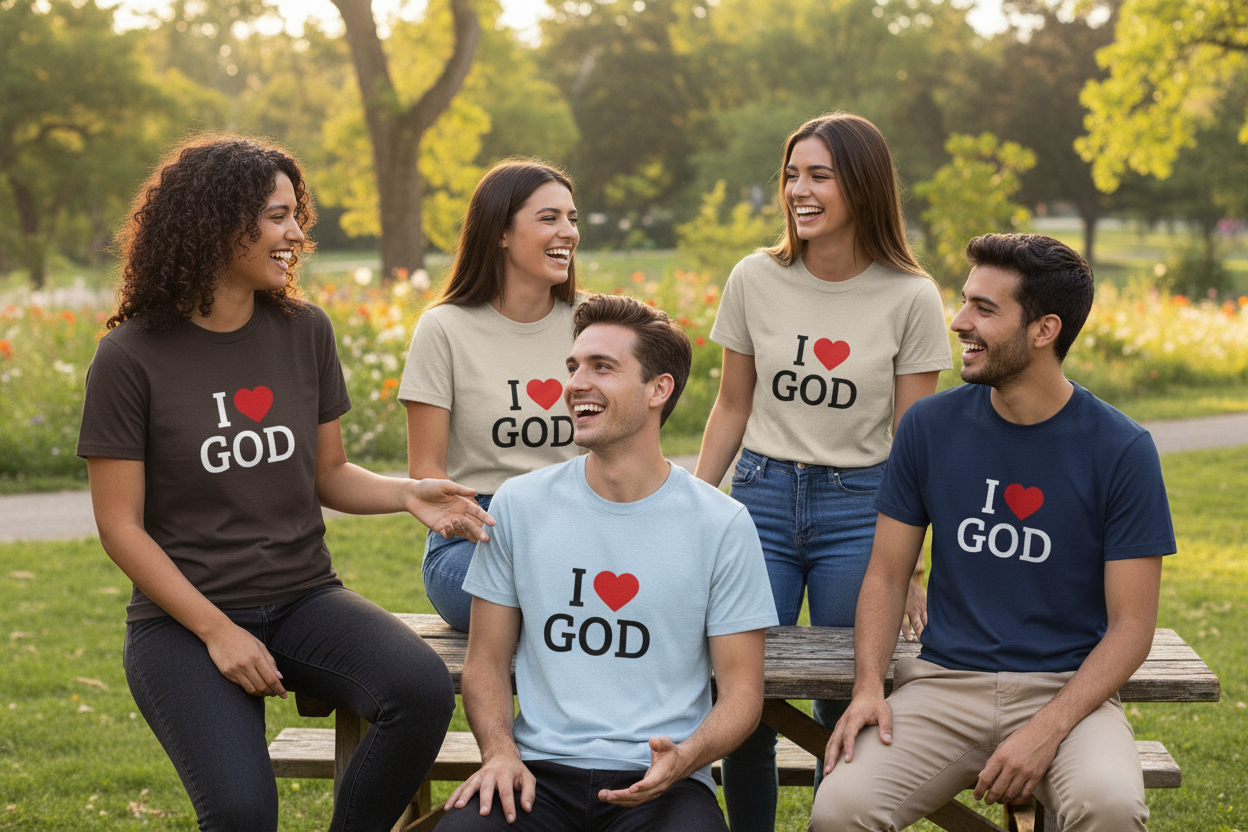 Group Wearing T-Shirts - Outdoor