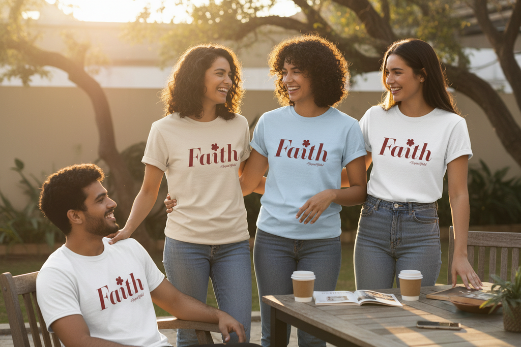 Group Wearing T-Shirts - Outdoor