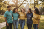 Group Wearing T-Shirts - Outdoor
