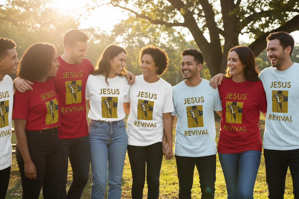 Group Wearing T-Shirts - Outdoor