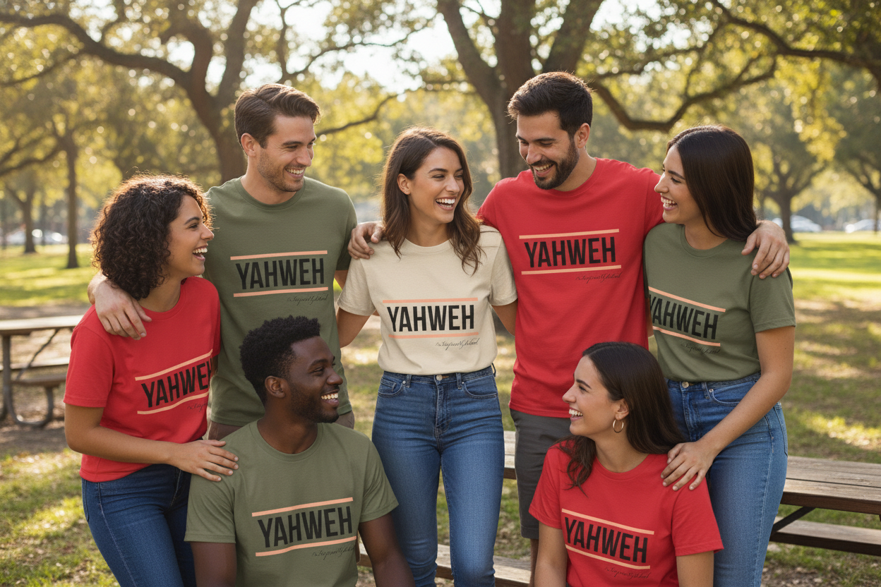 Group Wearing T-Shirts - Outdoor