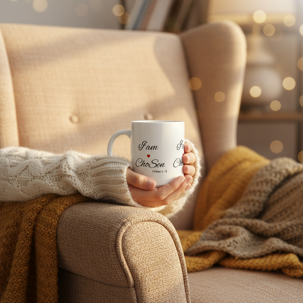 Hands Holding Chosen Mug - Cozy Moment