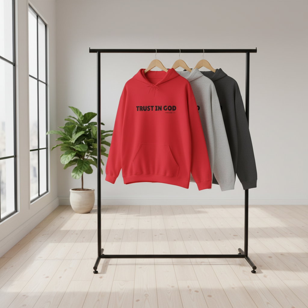 Hoodies on retail rack