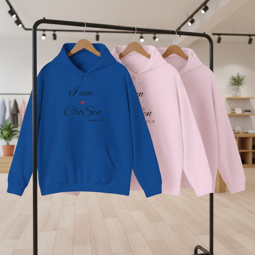 I am Chosen hoodies on retail rack