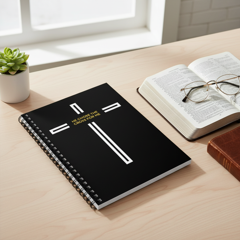 Journal flat lay minimalist