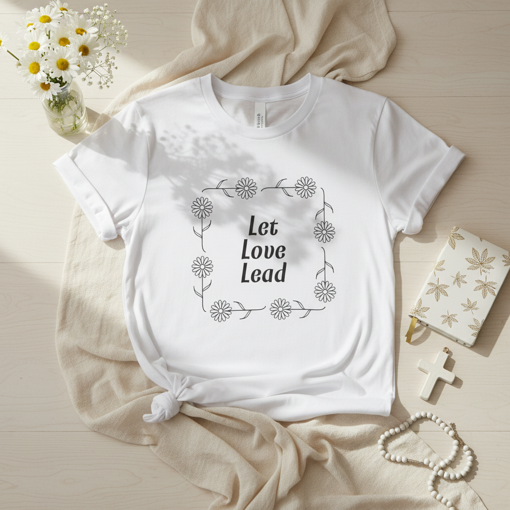 Let Love Lead t-shirt clean display