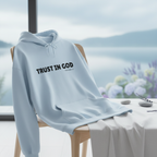 Light blue hoodie lifestyle background