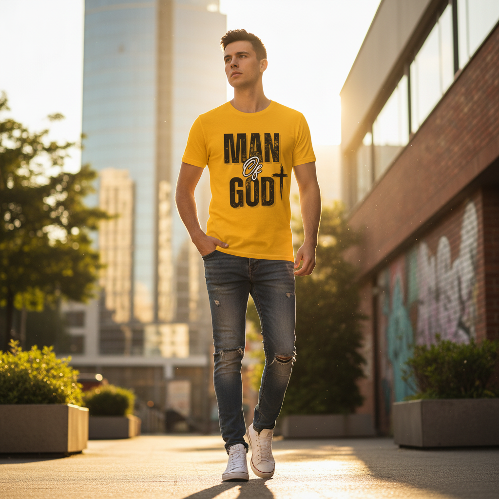 Man Of God T-Shirt - Gold/Yellow