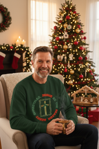 Man wearing Forest Green Jesus Is The Reason Sweatshirt