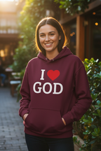 Maroon Hoodie Worn