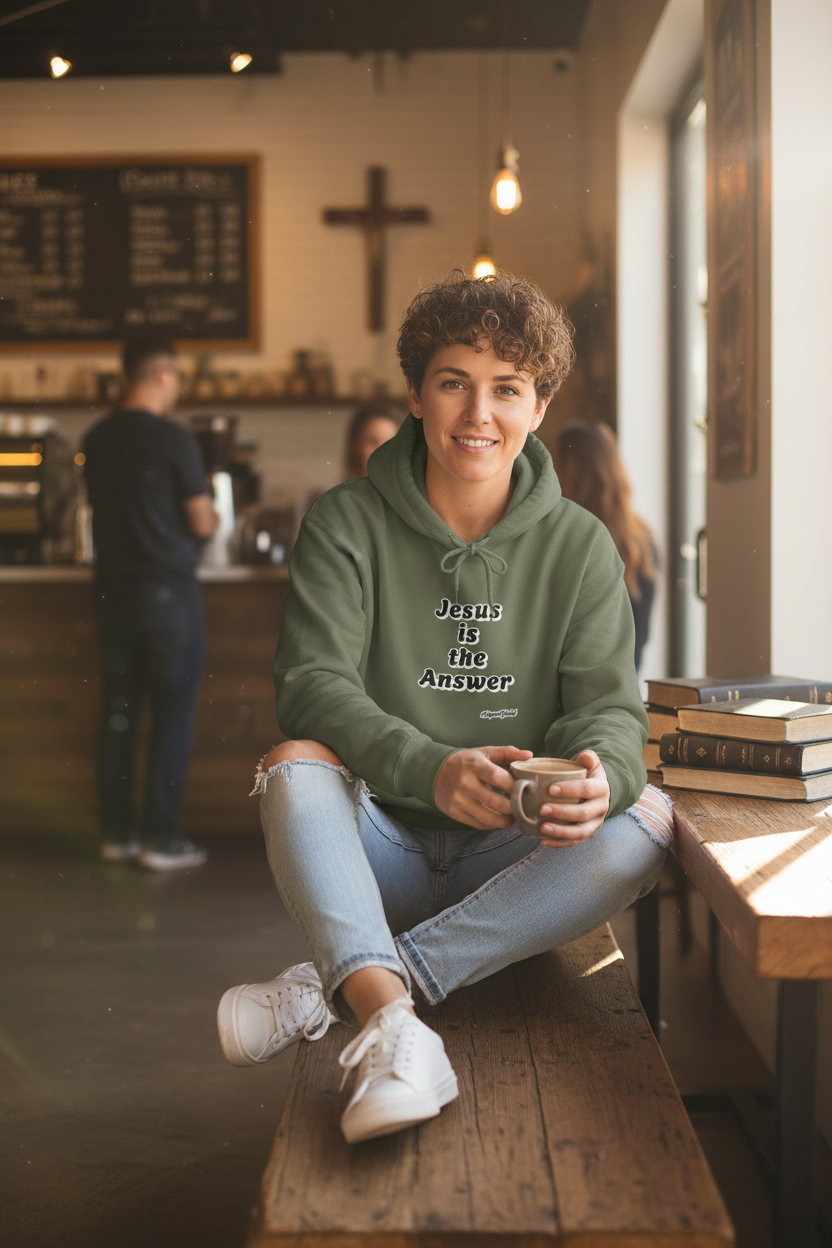 Military Green Hoodie Worn