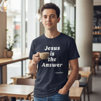 Navy Jesus Answer Tee Lifestyle