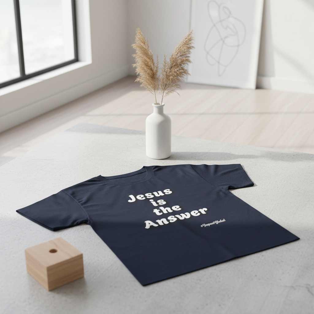 Navy Jesus Answer Tee Lifestyle