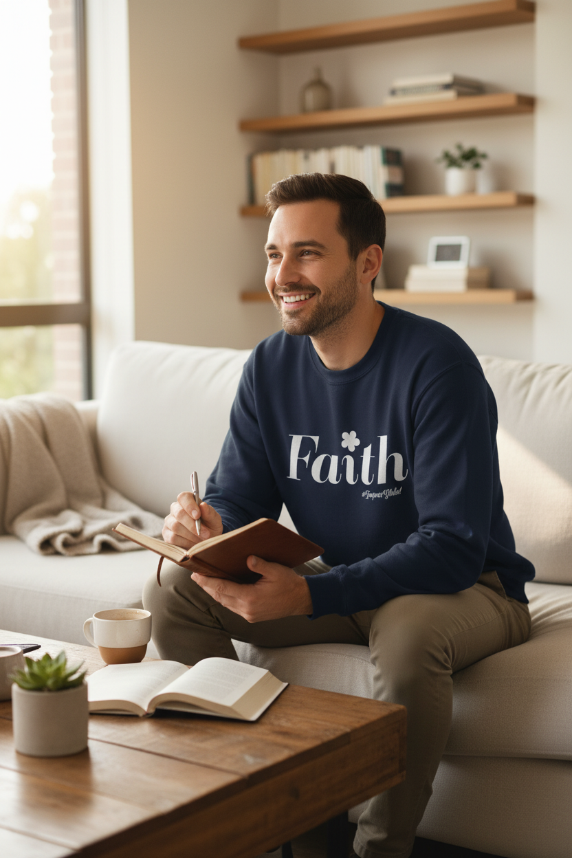 Navy Sweatshirt Worn