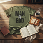 Olive Green T-Shirt - Rustic Wood Setting