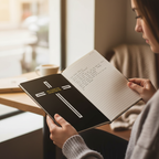 Person reading the journal