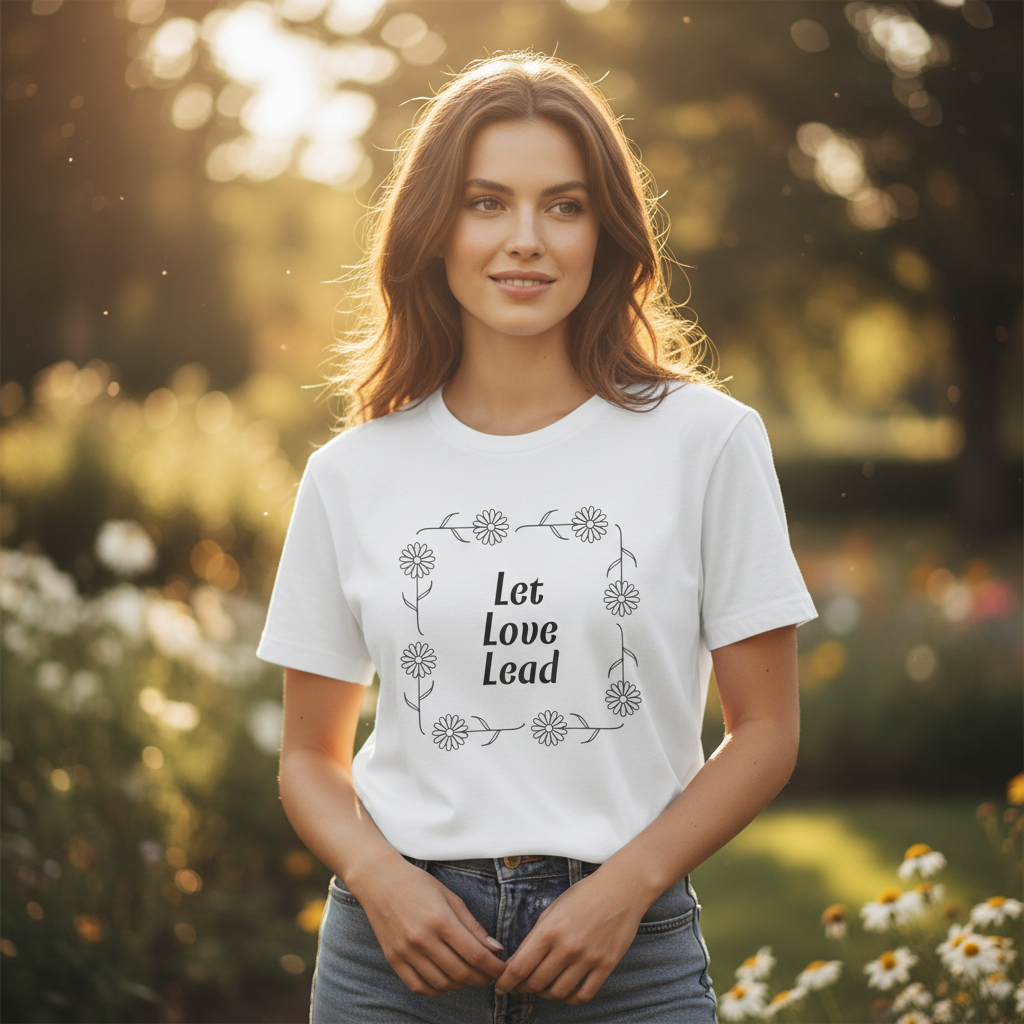 Person wearing Let Love Lead t-shirt