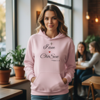 Person wearing pink I am Chosen hoodie