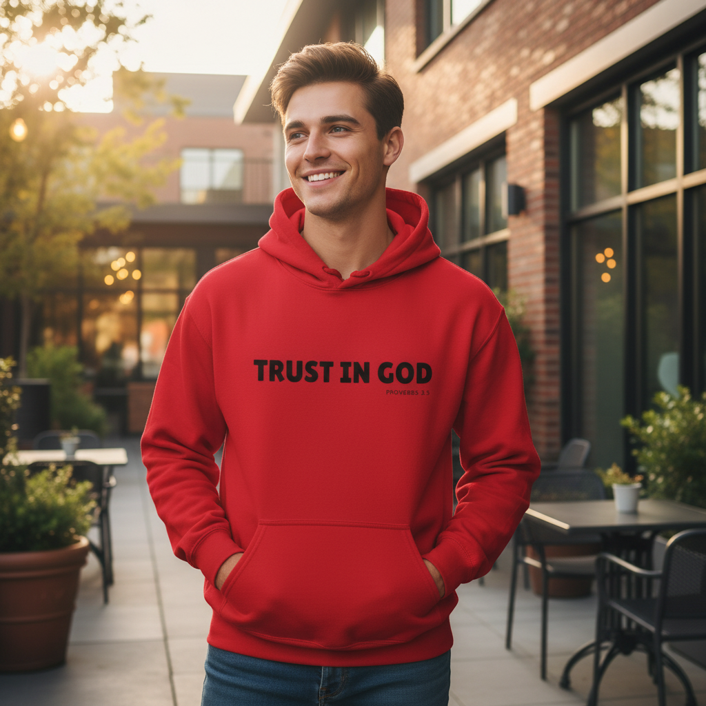Person wearing red hoodie