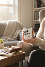 Person with Navy Mug