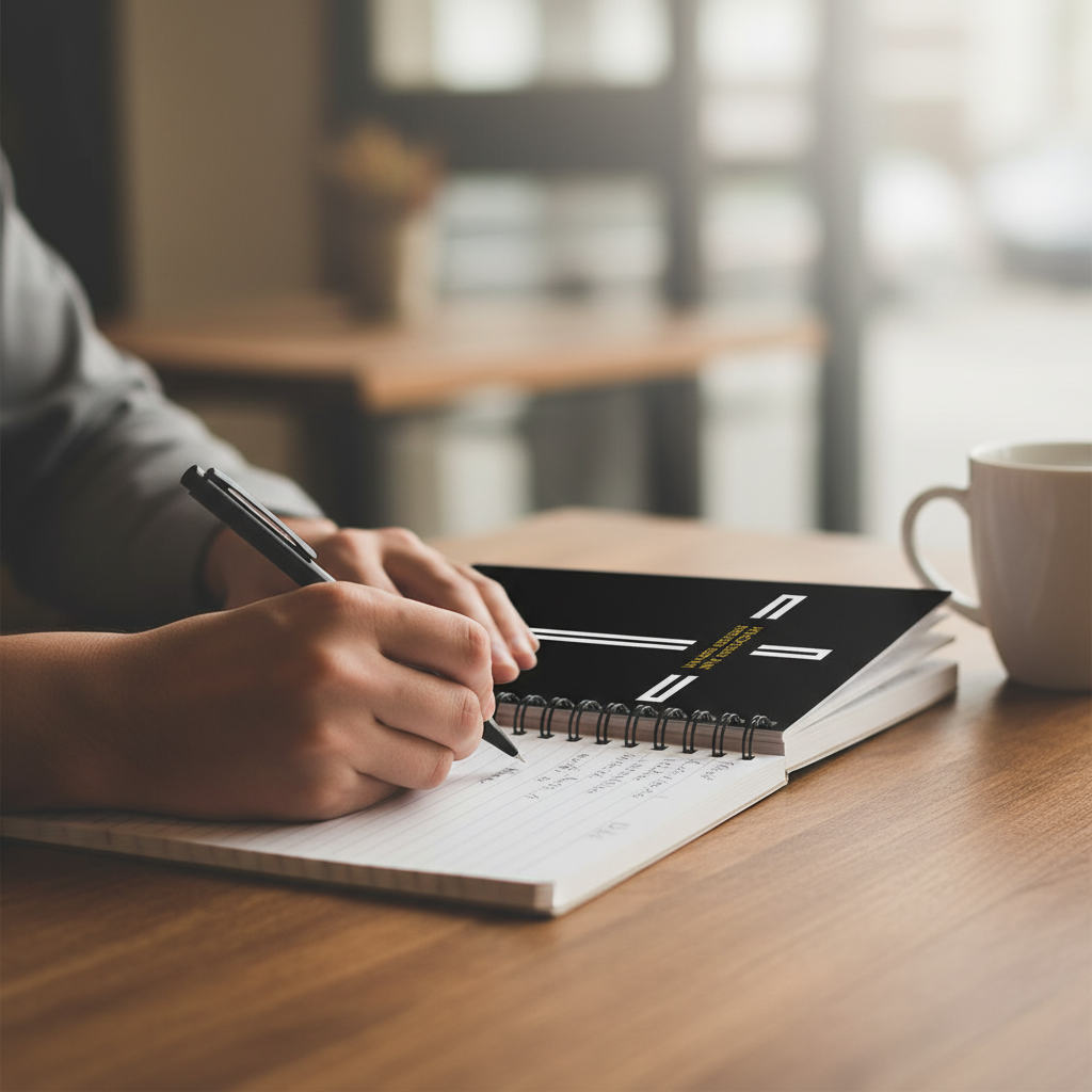 Person writing in the journal