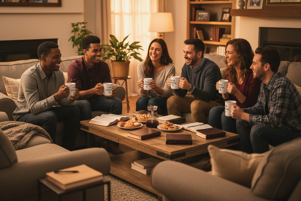 Prayer Group with Mugs - Circle