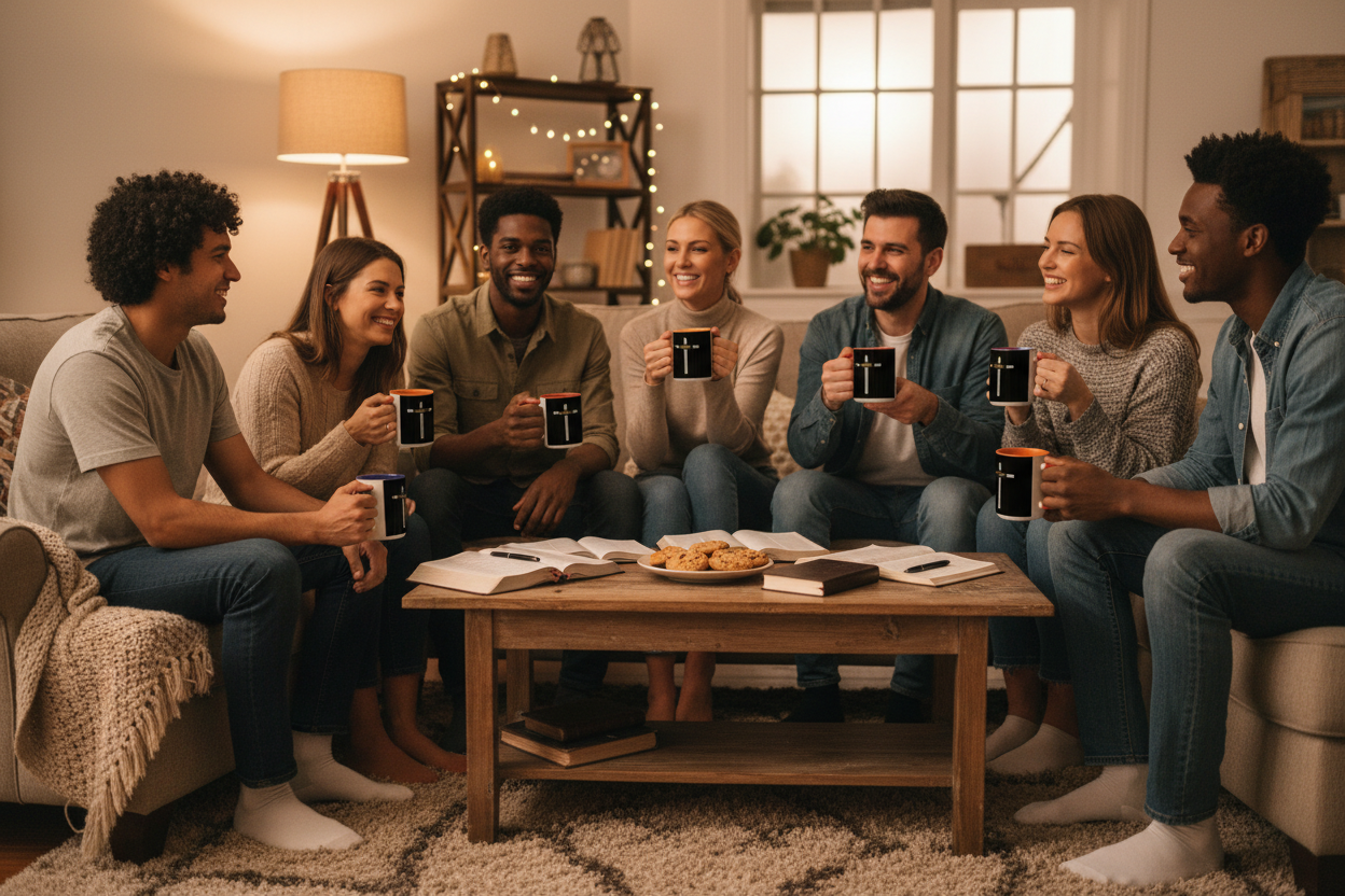 Prayer Group with Mugs - Circle