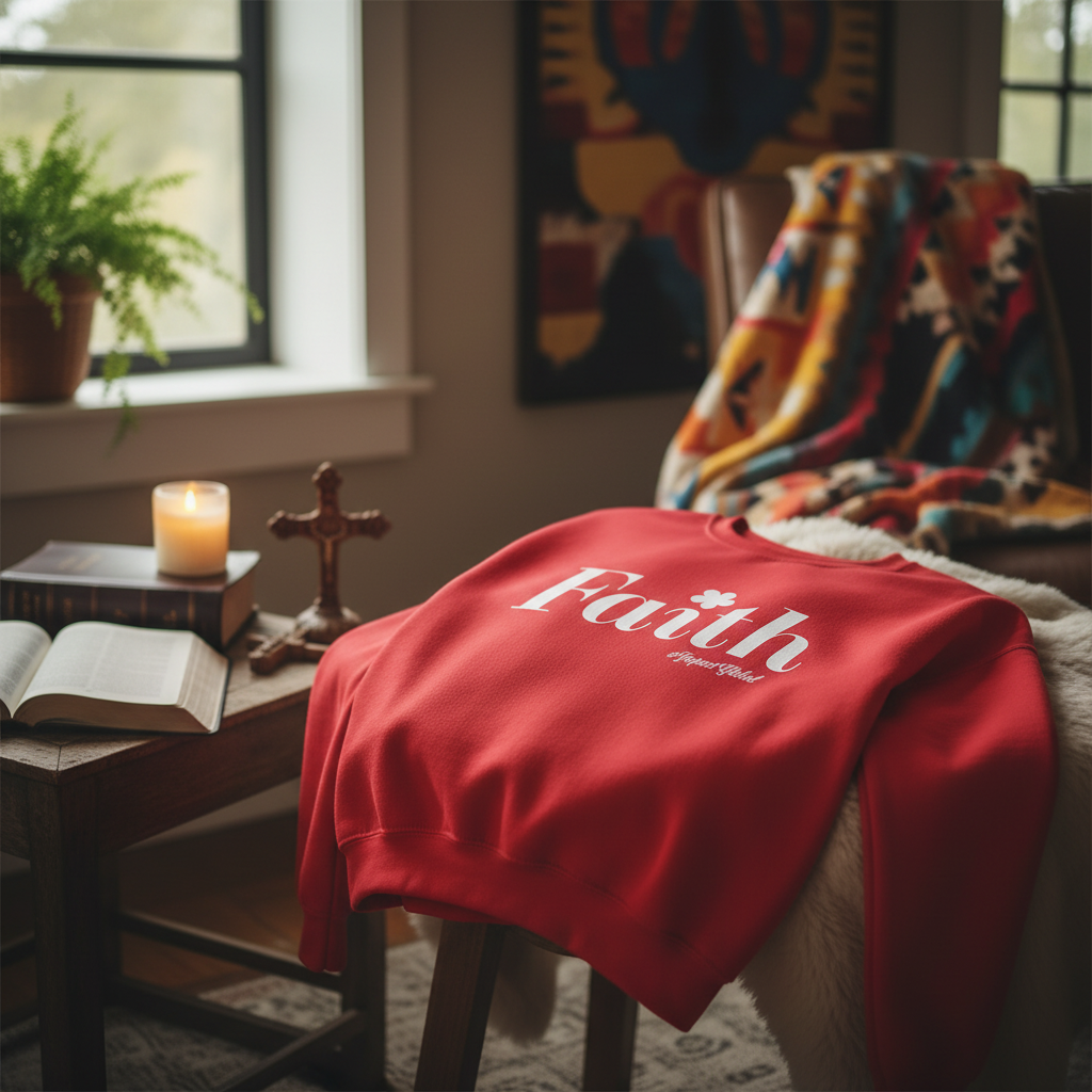 Red Sweatshirt Lifestyle