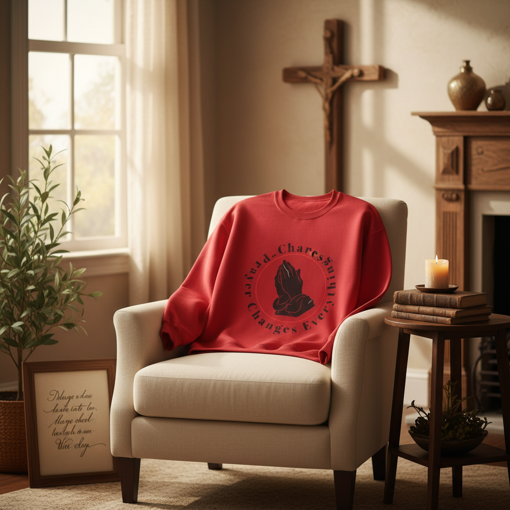 Red Sweatshirt Lifestyle